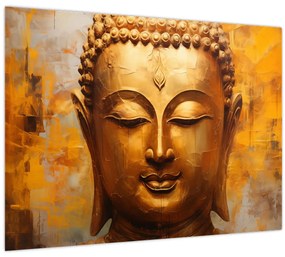 Üveg kép - Buddha, olajfestmény (70x50 cm)