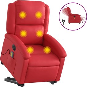 vidaXL elektromos bordó műbőr felállást segítő dönthető masszázsfotel