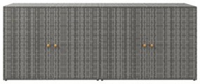 szürke polyrattan kerti tárolószekrény 198 x 55,5 x 80 cm