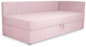 Wilsondo TEODOR saroktámlás heverő ágyneműtartóval 90x200 - rózsaszín