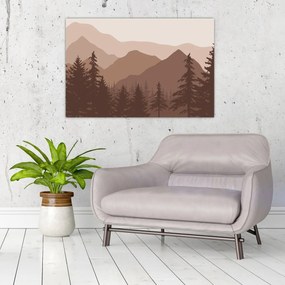 Kép - Barna hegyek N⁰2 (90x60 cm)