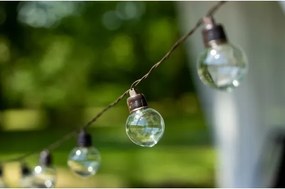 Napelemes LED dekorációs fényfüzér — 20 LED, 8 üzemmód, 500 mAh akkumulátor, 7,6 m hossz, IP67 védelem, meleg fehér