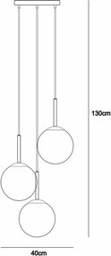 ITALUX PND-5578-3S-BRO-BK DEORE Többágú Függesztett Lámpa E27 IP20