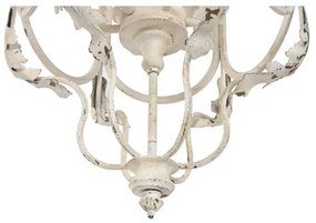 Antikolt krém mennyezeti lámpa vintage 6 izzós gyertyaformájú foglalat