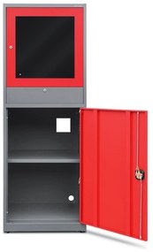 Ipari számítógépes szekrény STEVE, 640 x 1750 x 630 mm, antracit-piros