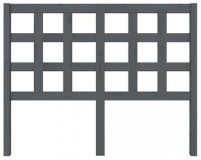 szürke tömör fenyőfa ágyfejtámla 125,5 x 4 x 100 cm