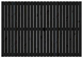 fekete tömör fenyőfa fali fejtámla 159,5x3x110 cm