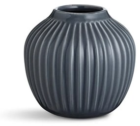 Hammershoi antracitszürke agyagkerámia váza, magasság 12,5 cm - Kähler Design