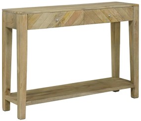 vidaXL Konzolasztal Természetes szürke 110 x 30 x 80 cm Tömör Mangófát