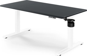 Elektromos, állítható magasságú, ergonomikus, fehér-antracit íróasztal,1400x700 mm: ARIA