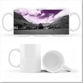 Fotó bögre Lila égbolt Juh legeltetés a réten