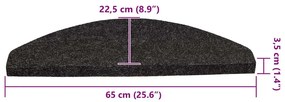 30 db antracitszürke öntapadó lépcsőszőnyeg 65 x 22,5 x 3,5 cm
