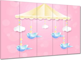 Vászonkép 100x70 Aranyos körhinta madárkákkal