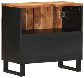 tömör akác- és szerelt fa mosdószekrény 62 x 33 x 58 cm