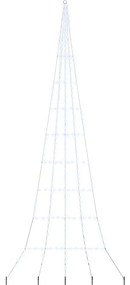 LED Karácsonyfák talajráccsal Hideg fehér 500 cm Fém