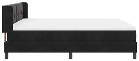 Boxspring Ágy Mattal Fekete 180x200 cm Bársony