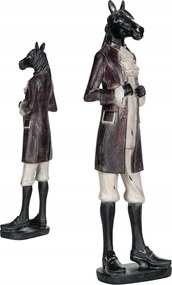 Ló Figura 42cm nappaliba dekoratív fekete dekoráció retro dekoráció