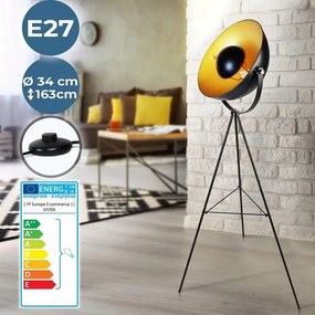 Állólámpa Jago E27 60 W fekete, sárga