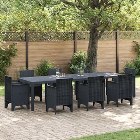 Kertasztal Antracit 300x100x73 cm Poli Rattan