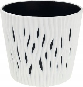 Virágtartó Dekorációs Betéttel Fehér Nagy 7,9L Fedő Sandy Kerek Virágtartó