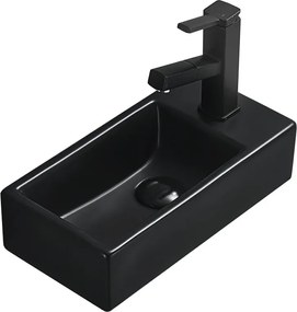 Mexen Inez balra szerelt mosdókagyló 40 x 20 cm, fekete matt - 21484085L