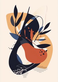 Poszter 21x29,7cm Absztrakt Botanika Mozgásban