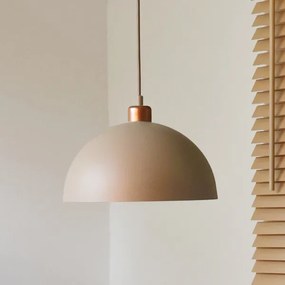 Duolla - Zsinóros függőlámpa IRONLINE 1xE27/15W/230V átm. 27 cm bézs/rézszínű