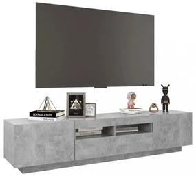 betonszürke TV-szekrény LED-lámpákkal 180 x 35 x 40 cm