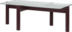 Borvörös dohányzóasztal üveg asztallappal 55x105 cm Kob – noo.ma