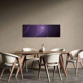 Villámzó égbolt képe (órával) (90x30 cm)