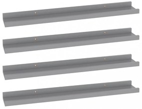 4 db szürke fali polc 60 x 9 x 3 cm