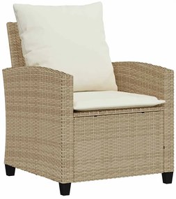 4 részes bézs polyrattan kerti ülőgarnitúra párnákkal