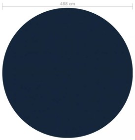 fekete és kék napelemes lebegő PE medencefólia 488 cm