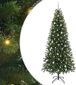 vidaXL Mű karácsonyfa 300 LED-del állvánnyal Zöld 240 cm PE és PVC