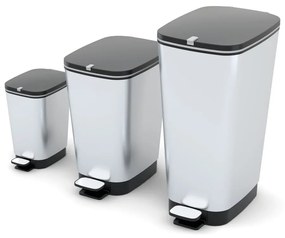 Ezüstszínű műanyag pedálos szemetes 45 l Chic Bin – KIS