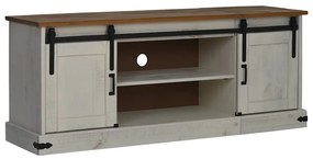HALDEN fehér tömör fa TV szekrény 2 tolóajtóval 150x40x60 cm