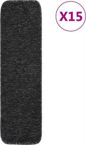 vidaXL 15 db antracit négyszögű csúszásmentes lépcsőszőnyeg 75 x 20 cm