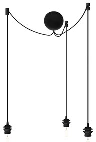Lámpabúra függeszték Cannonball black cluster 3 Ø 12cm L 2,5 m - UMAGE