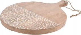 Etnic Boho sajtos snack Tálalódeszka fa nyéllel 30cm