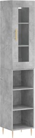 vidaXL betonszürke szerelt fa magasszekrény 34,5x34x180 cm