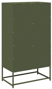 Highboard olívazöld 68x39x123 cm Acél