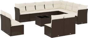vidaXL 13 részes barna polyrattan kerti ülőgarnitúra párnákkal