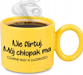 Bögre XL Sárga Feleség Lányom A Barátom Fekete Csíkos Irigylésre méltó