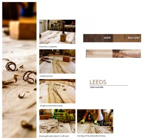 LEEDS Tömör Vad Tölgyfa Étkezőasztal 180x90cm