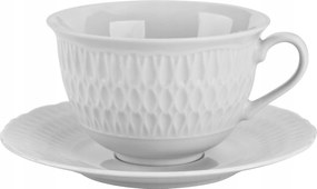 350 ml-es csésze csészealj Sofia fehér