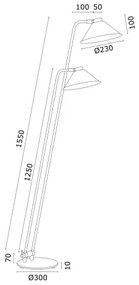 Argon 7074 - GABIAN állólámpa 2xE27/15W/230V fehér