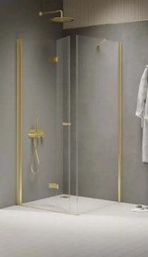 New Trendy New Soleo Light Gold zuhanykabin 90x80 cm négyszögletes arany fényes/átlátszó üveg K-1908