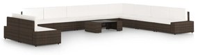 vidaXL 11 részes barna polyrattan kerti ülőgarnitúra párnákkal