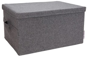 Szürke fedeles textil tárolódoboz 34x45x25 cm Soft Storage – Bigso Box of Sweden