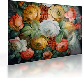 A festett virágcsokor képe (üvegen) (70x50 cm)